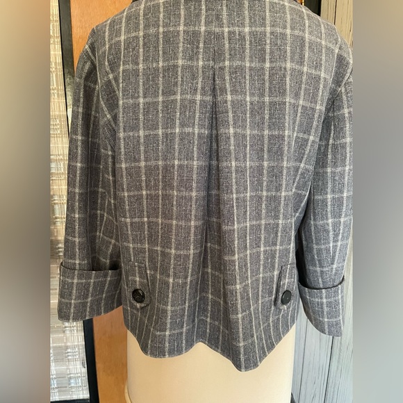 Kensie grey window pane doubled breasted lightweight jacket in size 10 - Picture 11 of 16
